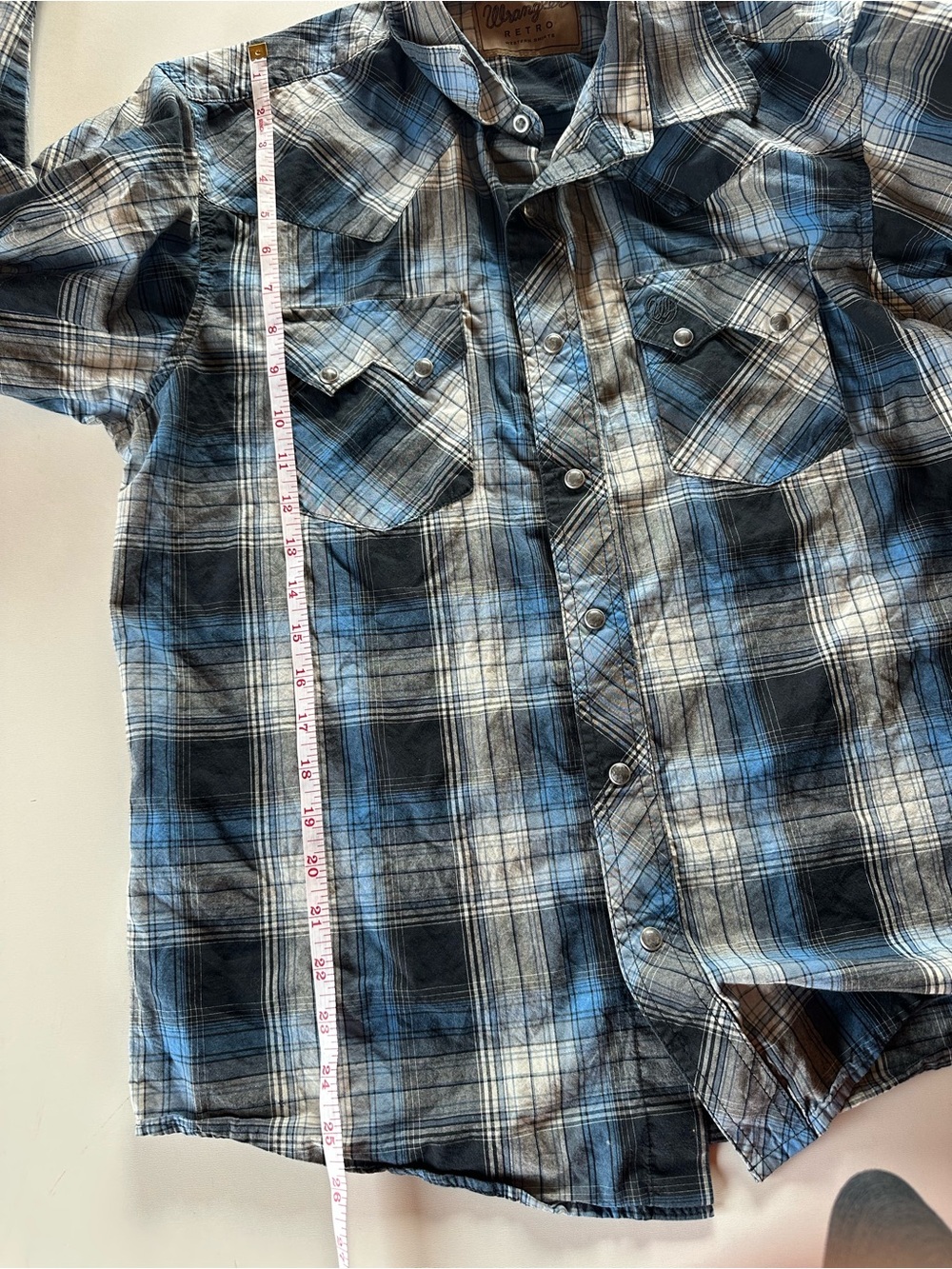 Wrangler Retro Men's Brown and Blue Plaid Button-Down Western 2 Pack - Picture 7 of 16